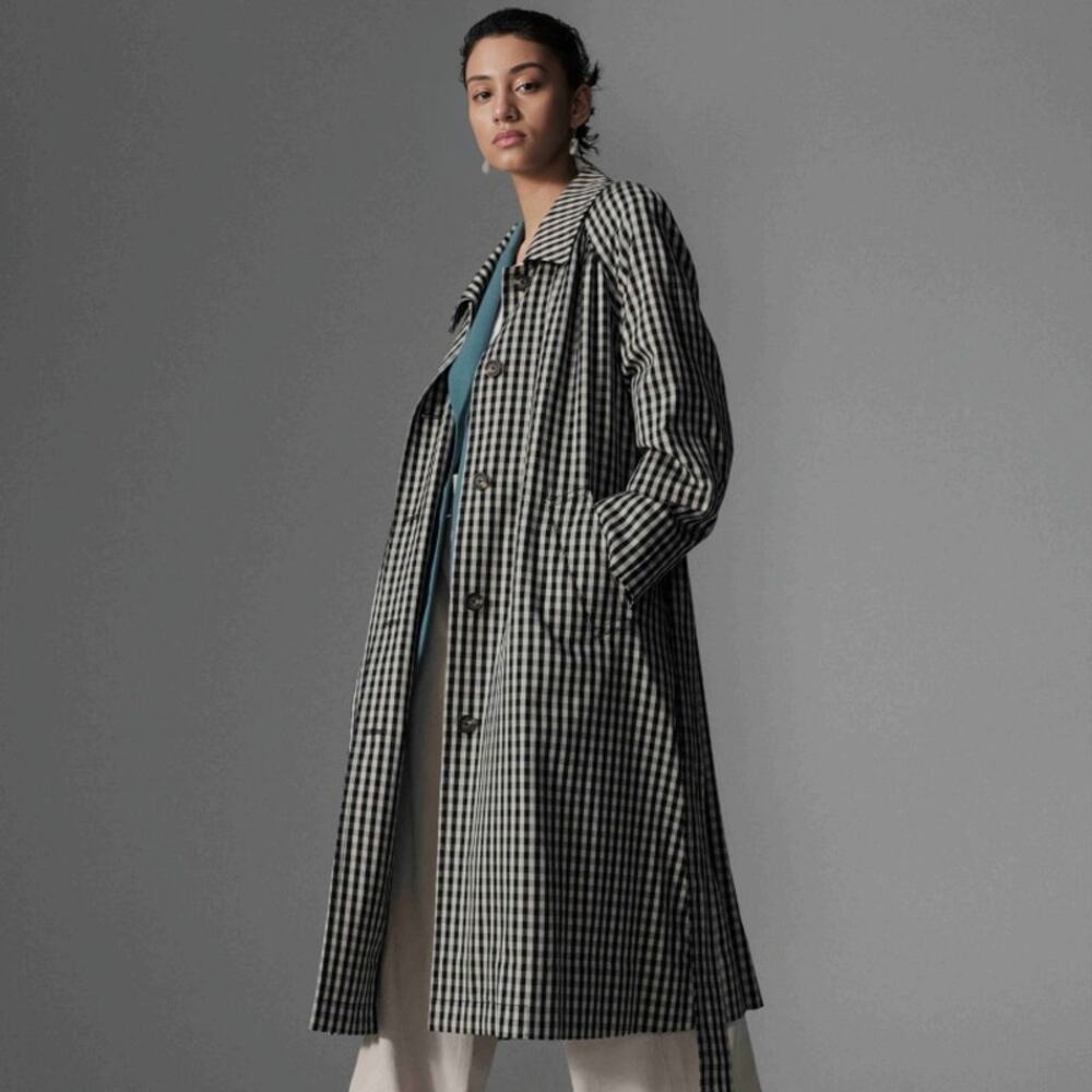 Everlane The Gathered Drape Trench Coat in Black/Tan Size XS Belted Button Front